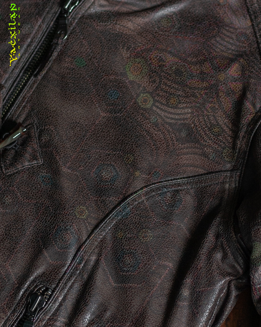 Jacket Men / Fake Leather - Grey PSYCHEDELIKA Snake